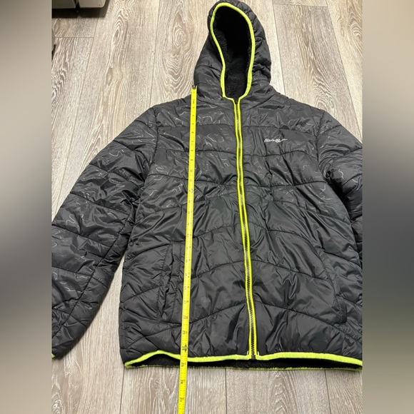 Eddie Bauer Black Puffer Jacket with Neon Accents for youth - Picture 4 of 7